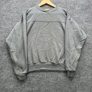 Activewear Vintage Crewneck Sweatshirt Mens L Gray Long Sleeve Fleece Running
